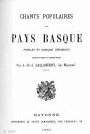 Portada de la partitura Chants populaires